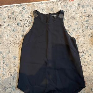 Club Monaco black shirt with leather detail